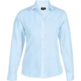 Ladies Easy Care Blouse Long Sleeve Sky Blue